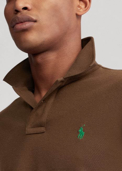 o polo terrestre BD6J1000 homens Ralph Lauren cobre marrom