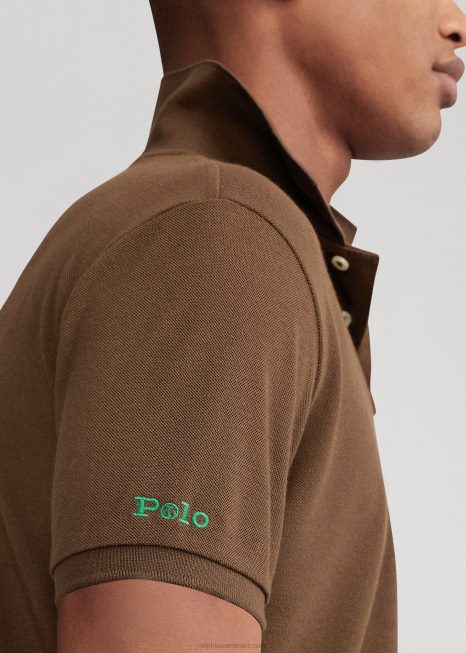 o polo terrestre BD6J1000 homens Ralph Lauren cobre marrom