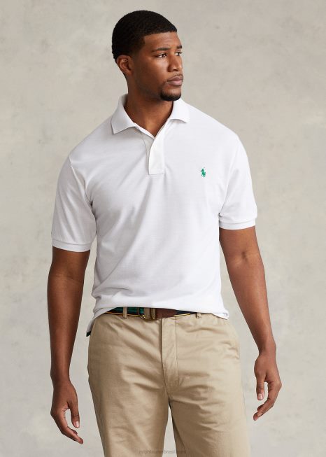 o polo terrestre BD6J1547 homens Ralph Lauren branco