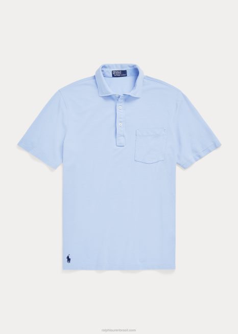 polo de malha pena de ajuste clássico BD6J809 homens Ralph Lauren azul austin