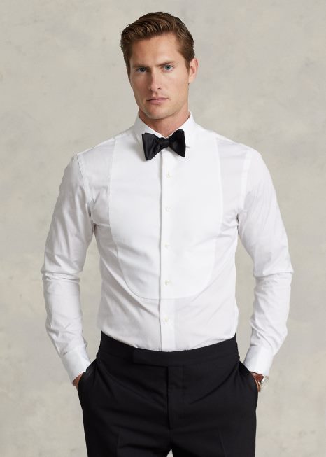 camisa de smoking slim fit BD6J740 homens Ralph Lauren branco