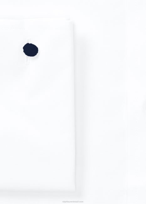 camisa francesa slim fit BD6J427 homens Ralph Lauren branco