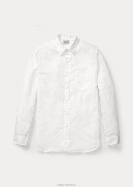 camisa oxford pontual BD6J1758 homens Ralph Lauren branco