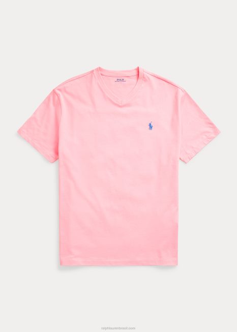 camiseta clássica com decote V em jérsei BD6J208 homens Ralph Lauren rosa carmelo
