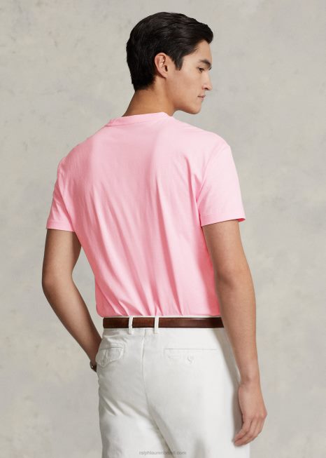 camiseta clássica com decote V em jérsei BD6J208 homens Ralph Lauren rosa carmelo