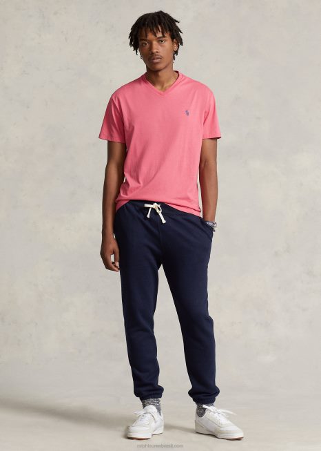 camiseta clássica com decote V em jérsei BD6J209 homens Ralph Lauren vermelho pálido