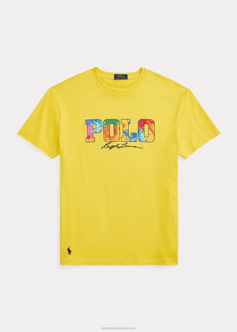 camiseta clássica em jérsei com logo fit BD6J388 homens Ralph Lauren esmagamento de limão