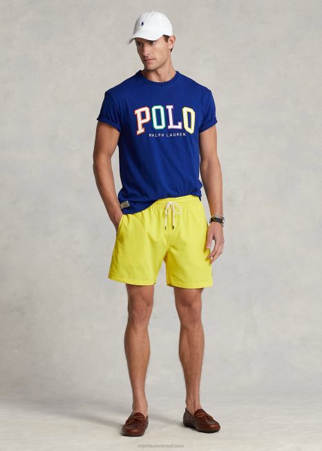 camiseta clássica em jérsei com logo fit BD6J425 homens Ralph Lauren herança real