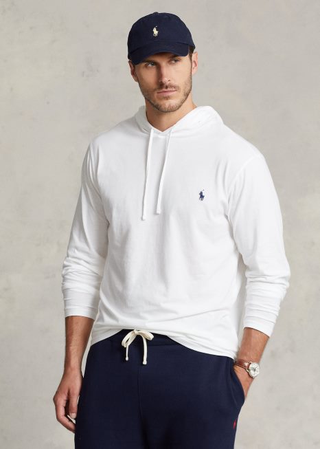 camiseta com capuz jérsei BD6J8400 homens Ralph Lauren branco