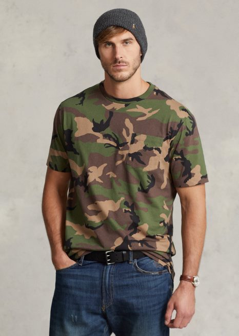 camiseta de bolso BD6J1408 homens Ralph Lauren excesso de camuflagem