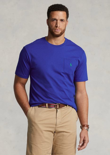 camiseta de bolso de jérsei BD6J1855 homens Ralph Lauren estrela de safira