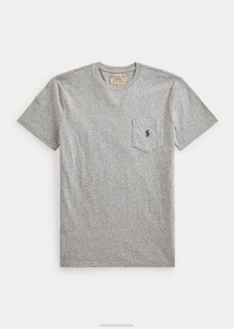 camiseta de bolso de jérsei slim fit personalizada BD6J315 homens Ralph Lauren urze escura vintage