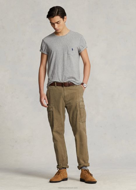 camiseta de bolso de jérsei slim fit personalizada BD6J315 homens Ralph Lauren urze escura vintage
