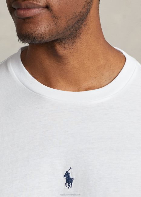 camiseta de gola redonda BD6J1883 homens Ralph Lauren branco