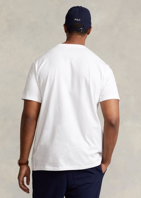 camiseta de gola redonda BD6J8708 homens Ralph Lauren branco