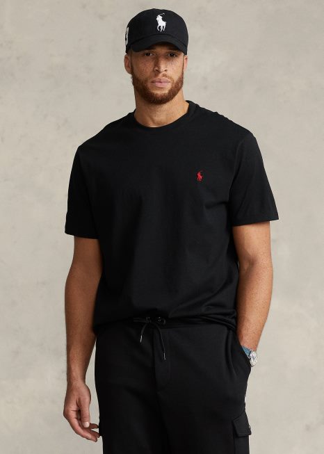 camiseta de gola redonda BD6J8710 homens Ralph Lauren preto