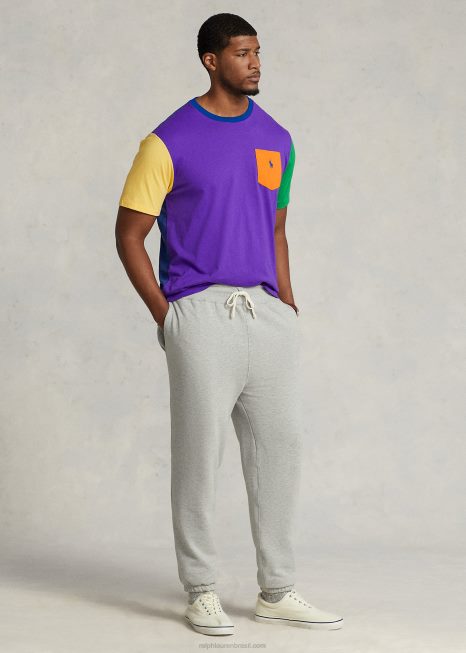 camiseta de jérsei color block BD6J1527 homens Ralph Lauren roxo multi