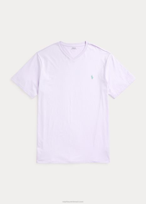 camiseta decote em v jérsei BD6J1415 homens Ralph Lauren flor roxa