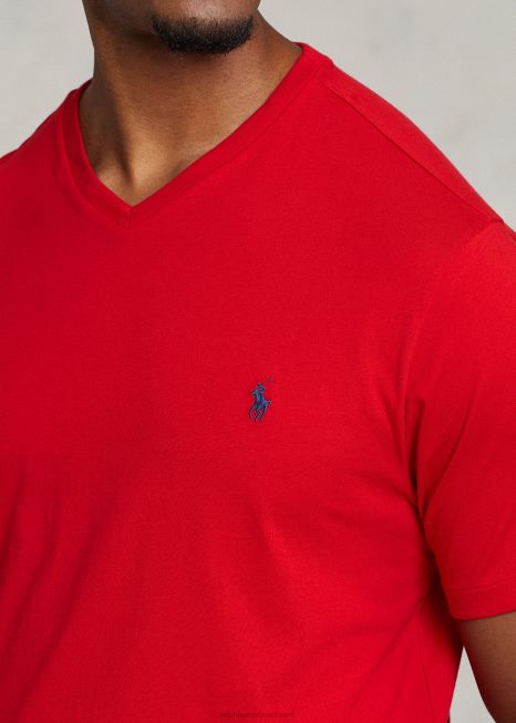 camiseta decote em v jérsei BD6J1841 homens Ralph Lauren rl2000 vermelho