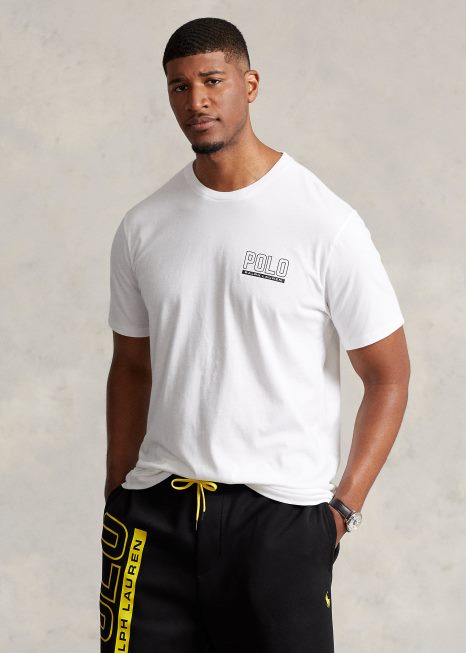 camiseta gola redonda jersey logo BD6J1490 homens Ralph Lauren branco