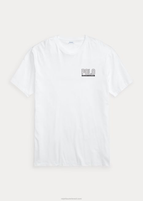 camiseta gola redonda jersey logo BD6J1490 homens Ralph Lauren branco