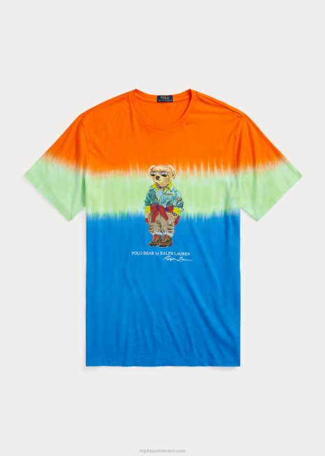 camiseta polo de urso tie-dye BD6J1364 homens Ralph Lauren urso estrela safira
