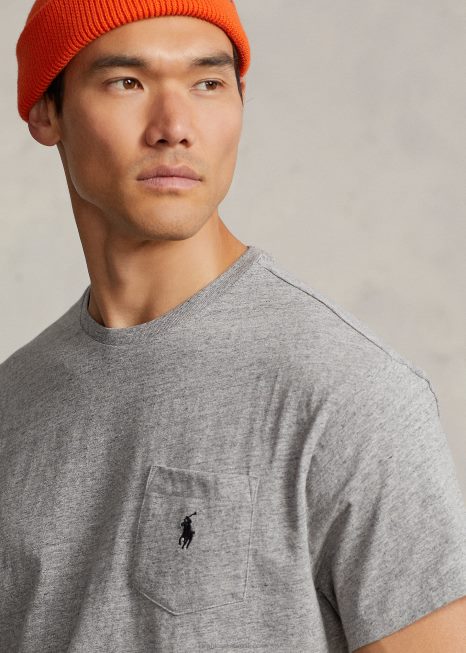 t-shirt de bolso de jérsei-todos os ajustes BD6J250 homens Ralph Lauren urze escura vintage
