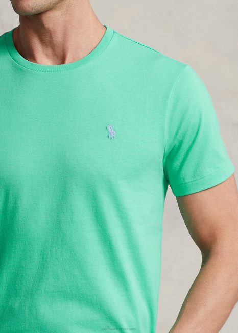 t-shirt de gola redonda em jérsei - tudo se encaixa BD6J167 homens Ralph Lauren pôr do sol verde