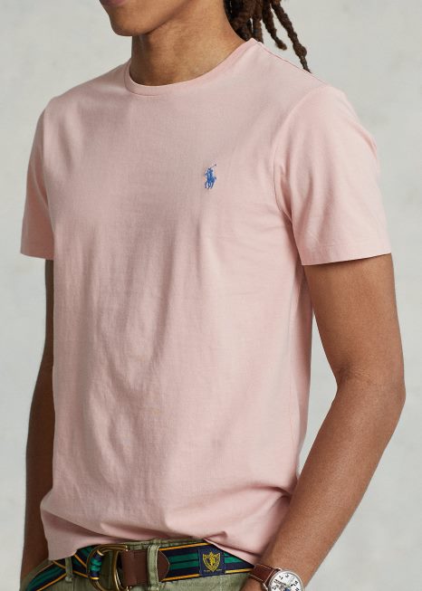 t-shirt de gola redonda em jérsei - tudo se encaixa BD6J177 homens Ralph Lauren rosa Adirondack