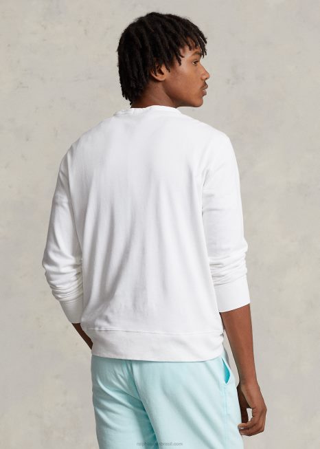 camisola terry spa BD6J439 homens Ralph Lauren branco