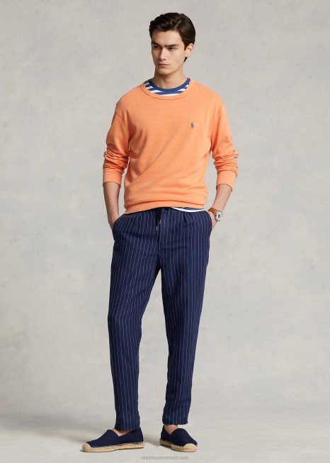 camisola terry spa BD6J440 homens Ralph Lauren laranja óptica