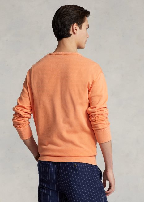 camisola terry spa BD6J440 homens Ralph Lauren laranja óptica