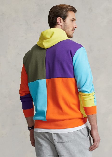 moletom com capuz de malha dupla repelente de água BD6J1638 homens Ralph Lauren vela laranja multi