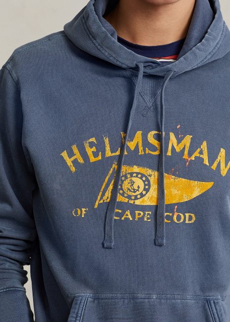 moletom com capuz gráfico BD6J882 homens Ralph Lauren marinha real