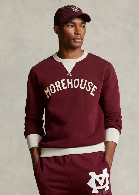 moletom com logotipo da coleção morehouse BD6J1232 homens Ralph Lauren vinho clássico
