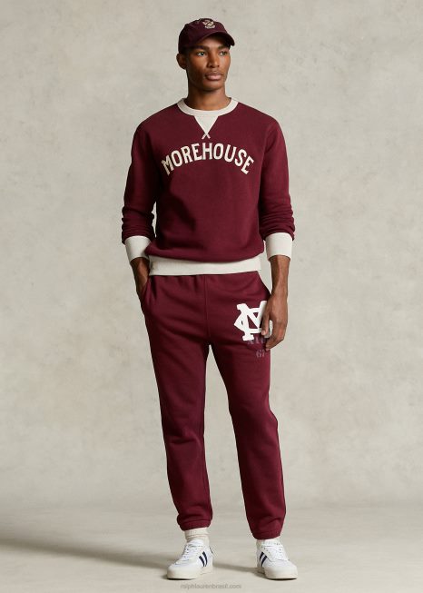 moletom com logotipo da coleção morehouse BD6J1232 homens Ralph Lauren vinho clássico