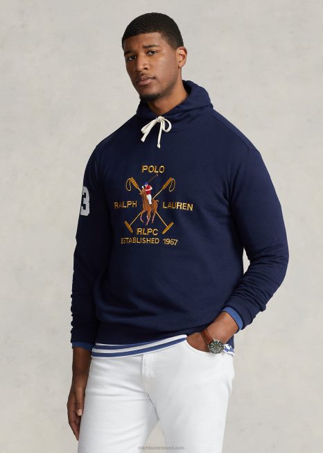 moletom de lã com crista de pônei grande BD6J1630 homens Ralph Lauren marinha de cruzeiro