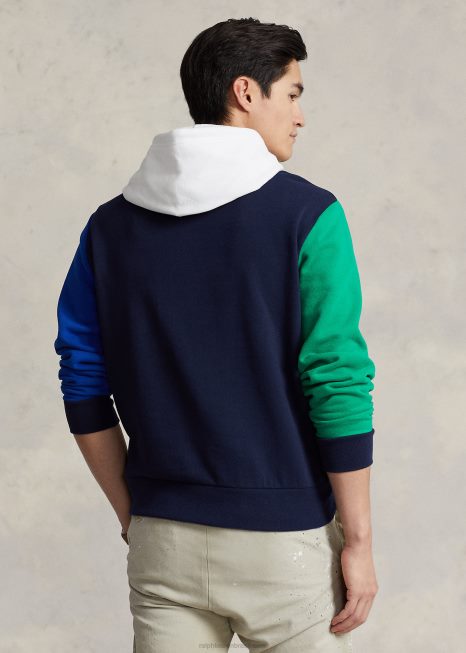 moletom de lã com logo color block BD6J1250 homens Ralph Lauren cruzeiro multi marinha
