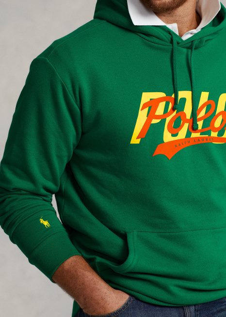 moletom de lã com logo empilhado BD6J1897 homens Ralph Lauren verde primário