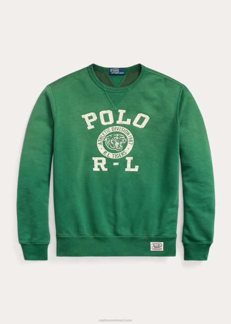 moletom de lã com logotipo BD6J1028 homens Ralph Lauren verano verde