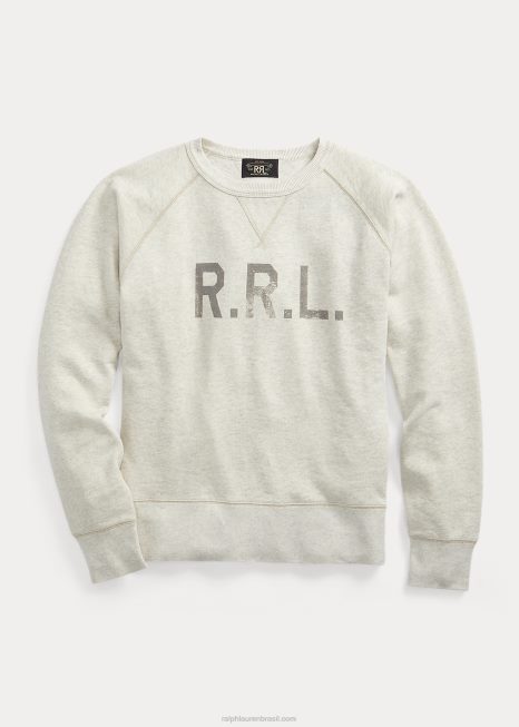 moletom de lã com logotipo BD6J1755 homens Ralph Lauren farinha de aveia urze