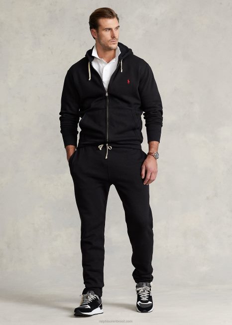 moletom de lã com zíper completo BD6J1665 homens Ralph Lauren preto