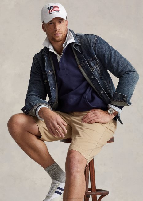 moletom de rúgbi de lã rl BD6J1399 homens Ralph Lauren marinha de cruzeiro
