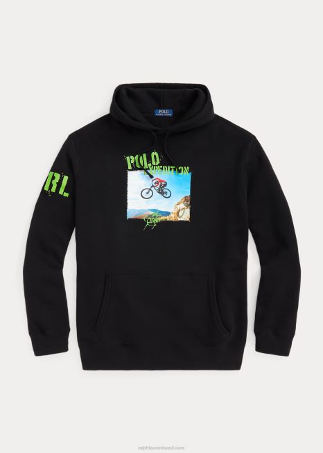 moletom gráfico de lã BD6J1931 homens Ralph Lauren preto