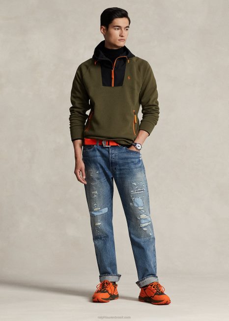 moletom híbrido repelente de água BD6J115 homens Ralph Lauren copa oliveira