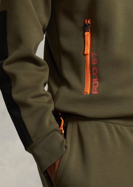 moletom híbrido repelente de água BD6J115 homens Ralph Lauren copa oliveira
