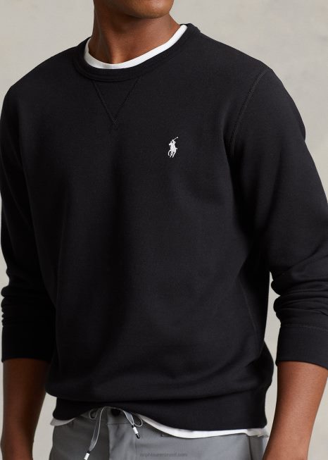 moletom malha dupla BD6J869 homens Ralph Lauren preto/creme