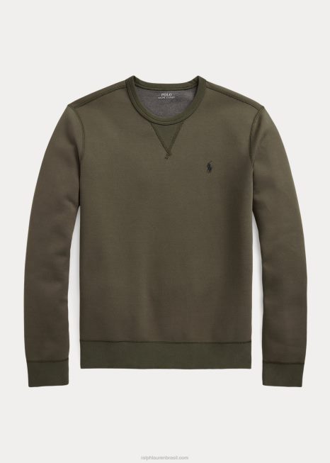 moletom malha dupla marmorizada BD6J1084 homens Ralph Lauren empresa oliveira