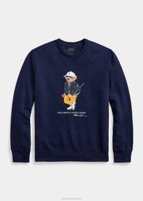 polo bear performance moletom de lã BD6J711 homens Ralph Lauren marinha refinada