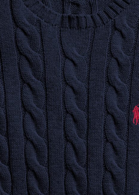 suéter de algodão tricotado BD6J8410 homens Ralph Lauren marinha caçadora